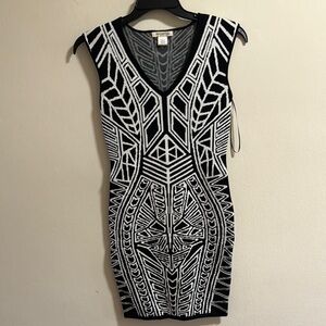 Arden B Black and White Bodycon Mini Dress